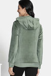Zivame Knit Poly Velour Jacket - Bronze Green — thumbnail 4